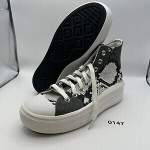 Converse Black and White Snake Print High Tops